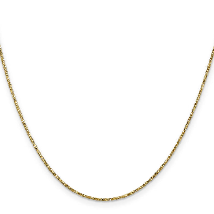 0.95 mm 14K Yellow Gold Twisted Box Chain with Lobster Clasp by Fine Color Jewels