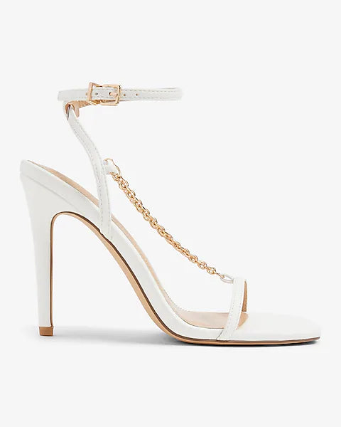 Express Chain Strap High Heeled Sandals, Size 9 by Vanessa Jane