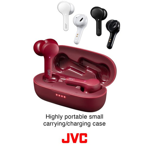 IN STOCK! JVC HA-A8TW In-Ear True Wireless Stereo Bluetooth® Earbuds with Microphone and Charging Case (White) by Silarius