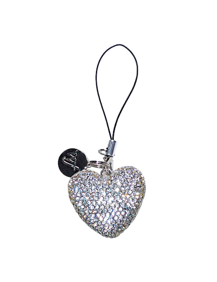 Rhinestone Heart Charm | White by Wildflower Cases