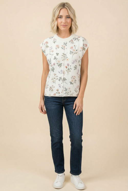 Floral Sleeveless Knit Top by Boutique 23