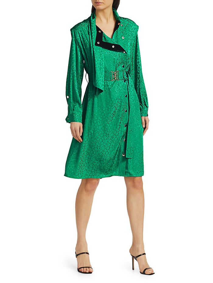 Coach Texture Drape Belted A-Line Shirtdress, Size 8 by Vanessa Jane