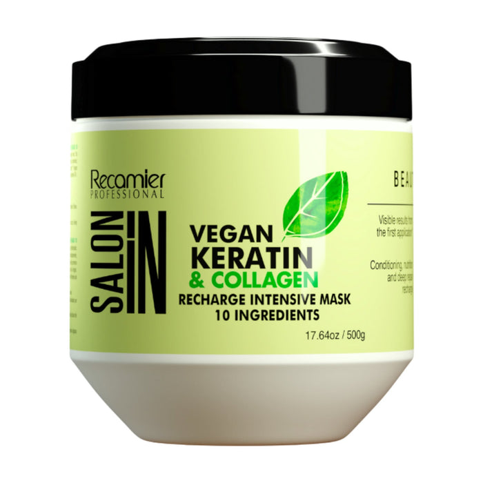 Recamier Salon In Vegan Keratin & Collagen Recharge Intensive Mask, 17.64 oz