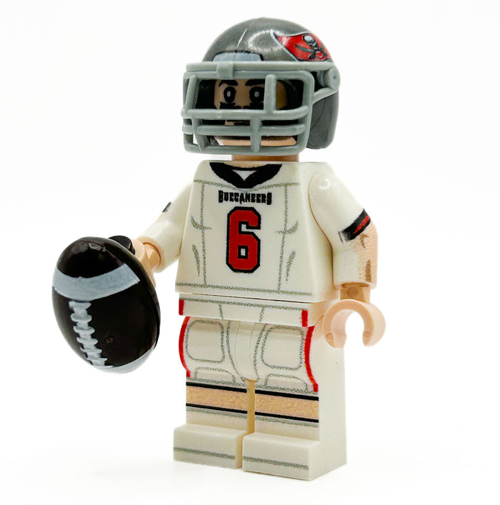 #6 QB Tampa Bay Football Player Minifig made using LEGO parts - B3 Customs by B3 Customs