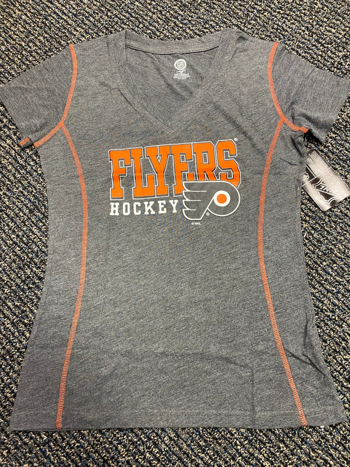 NHL Philadelphia Flyers Womens Poly V-Neck Tee, Small by Vanessa Jane