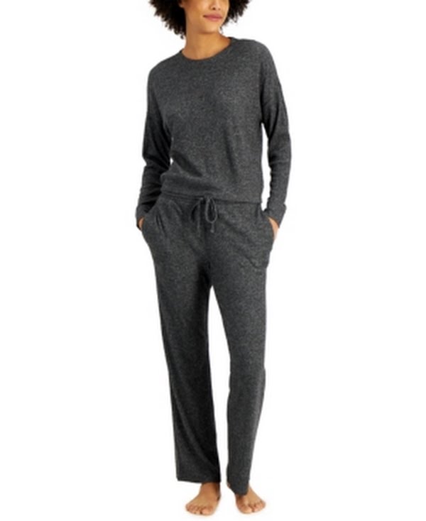 Alfani Ribbed Wide Leg Pajama Set by Vanessa Jane
