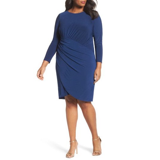 Adrianna Papell Womens Plus Asymmetrical Ruched Cocktail Dress, Size 22W by Vanessa Jane