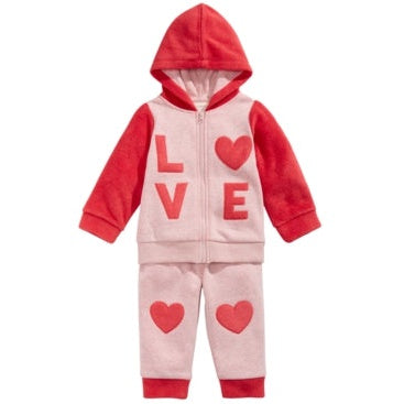 First Impressions Baby Girls Love Minky Hoodie and Pants by Vanessa Jane