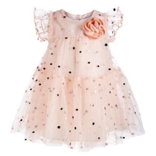 Bonnie Baby Baby Girls Metallic-Dot Mesh Dress, 24Months by Vanessa Jane