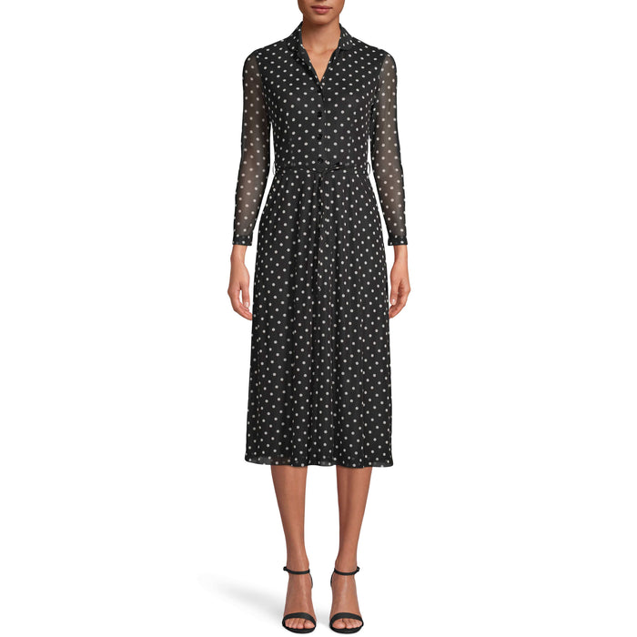 Anne Klein Polka Dot Long Sleeve Shirtdress, Size 14 by Vanessa Jane
