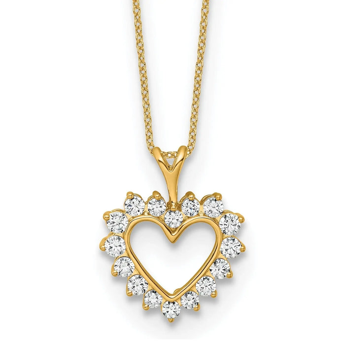 1/2 carat Lab Grown Diamond Heart Necklace by Fine Color Jewels