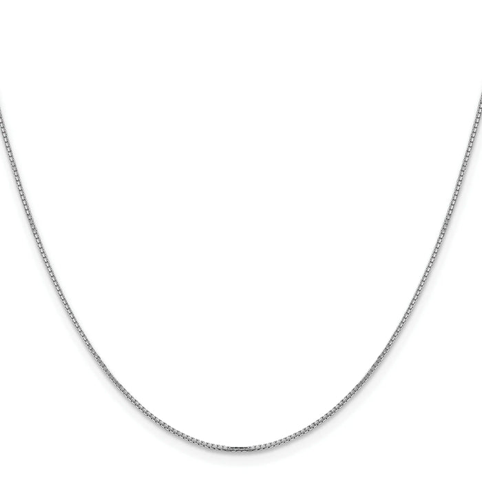 1 mm Concave Box 18 inch Chain 14K White Gold by Fine Color Jewels