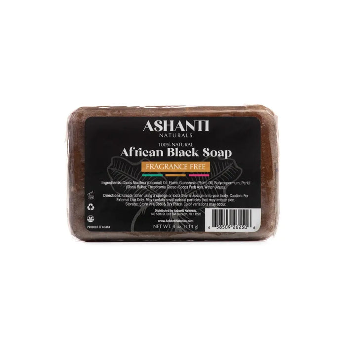 100% African Black Soap - Fragrance Free by AshantiNaturals