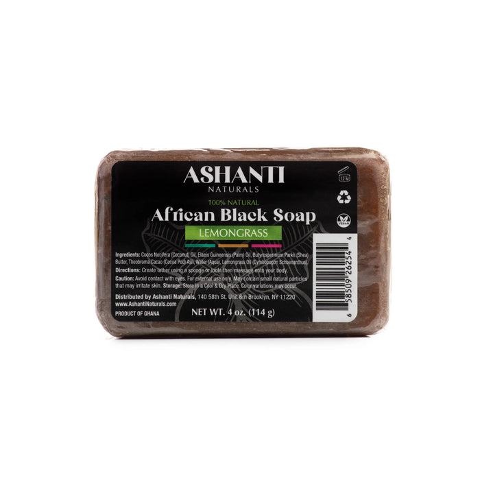 100% African Black Soap - Lemongrass by AshantiNaturals