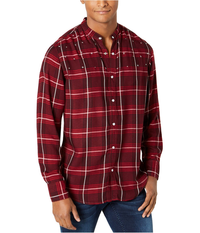 I.n.c. Mens Studded Windowpane Shirt, Size Large by Vanessa Jane