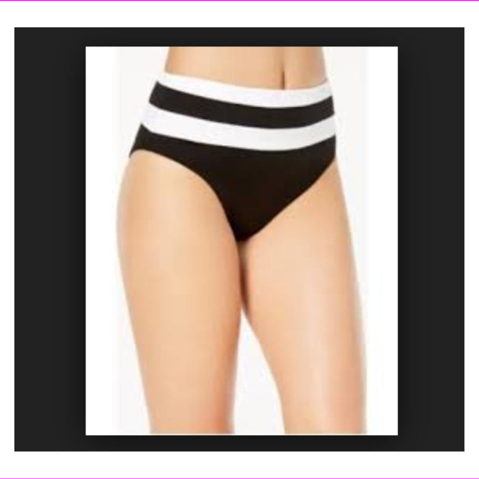 Bar III Womens Colorblocked High-Waist Bikini Bottoms, Size Medium by Vanessa Jane