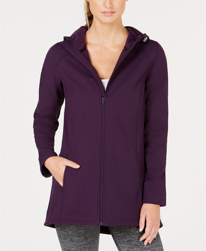 Ideology Long Hooded Rain Jacket Royal Eggplant Size Medium by Vanessa Jane