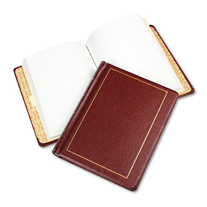 Wilson Jones Looseleaf Corporation Minute Book, 1 Subject, Unruled, Red/Gold Cover, 11 x 8.5, 250 Sheets