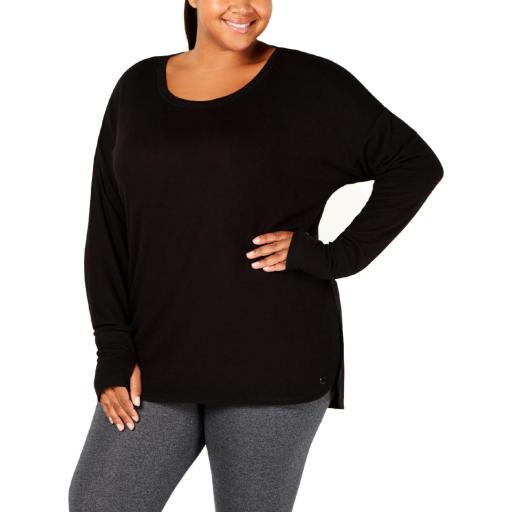 Ideology Womens Fitness Workout Pullover Top, Size 1X by Vanessa Jane
