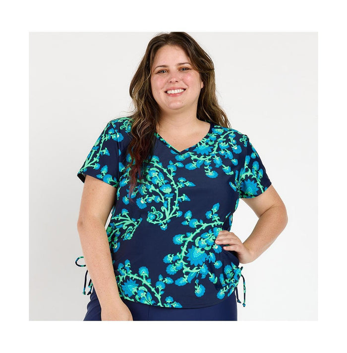 Calypsa Plus Size V-Neck Adele Swim Top by Vanessa Jane