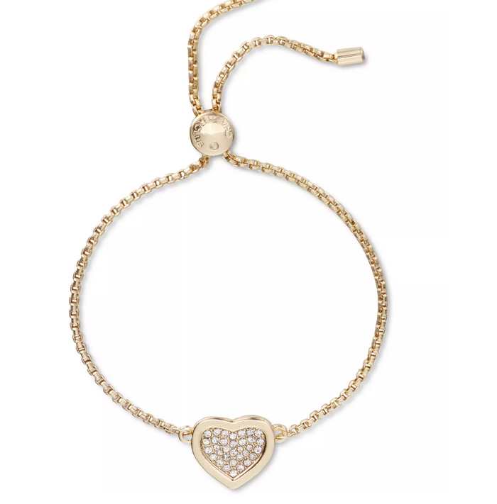 Charter Club Gold-Tone Pave Heart Slider Bracelet by Vanessa Jane