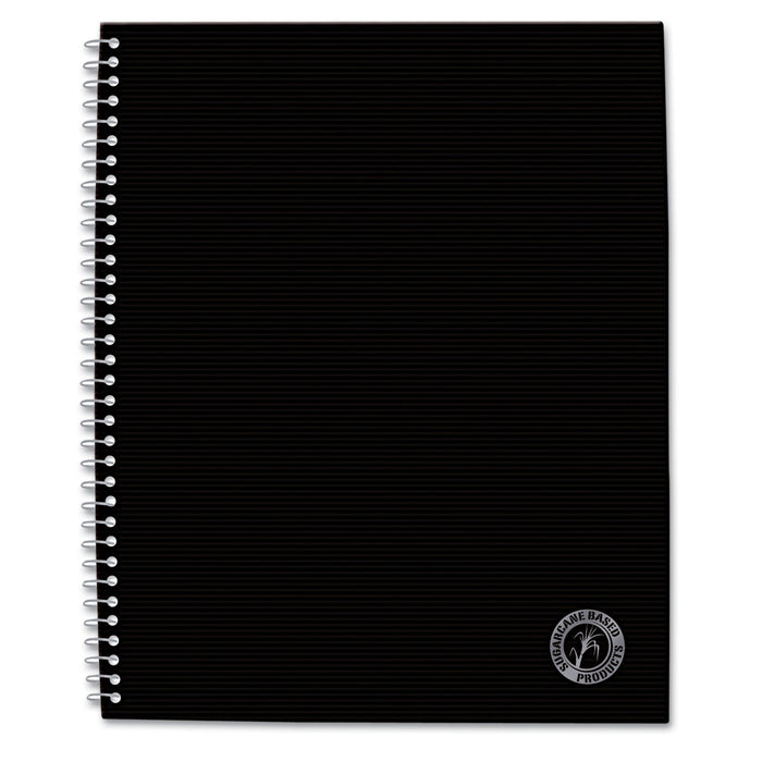 Universal Deluxe Sugarcane Based Notebooks, 1 Subject, Medium/College Rule, Black Cover, 11 x 8.5, 100 Sheets