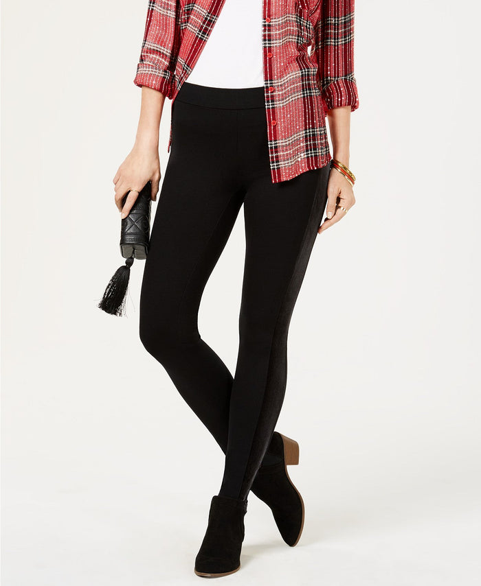 Style & Co Petite Velour-Trim Leggings, Size PP by Vanessa Jane