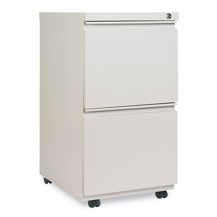 Alera File Pedestal with Full-Length Pull, Left or Right, 2 Legal/Letter-Size File Drawers, Light Gray, 14.96" x 19.29" x 27.75"