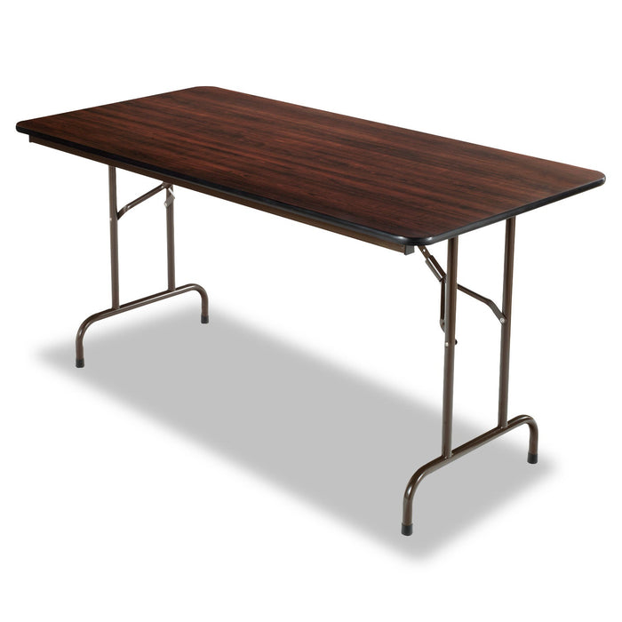 Alera Wood Folding Table, Rectangular, 59.88w x 29.88d x 29.13h, Mahogany