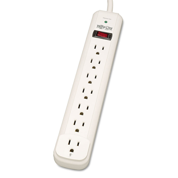 Tripp Lite Protect It! Surge Protector, 7 AC Outlets, 25 ft Cord, 1,080 J, Light Gray