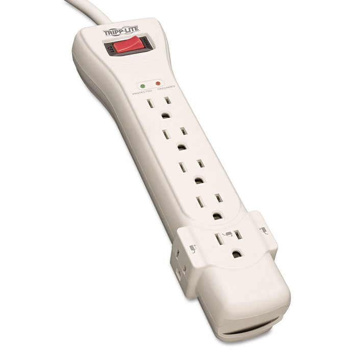 Tripp Lite Protect It! Surge Protector, 7 AC Outlets, 7 ft Cord, 2,160 J, Light Gray