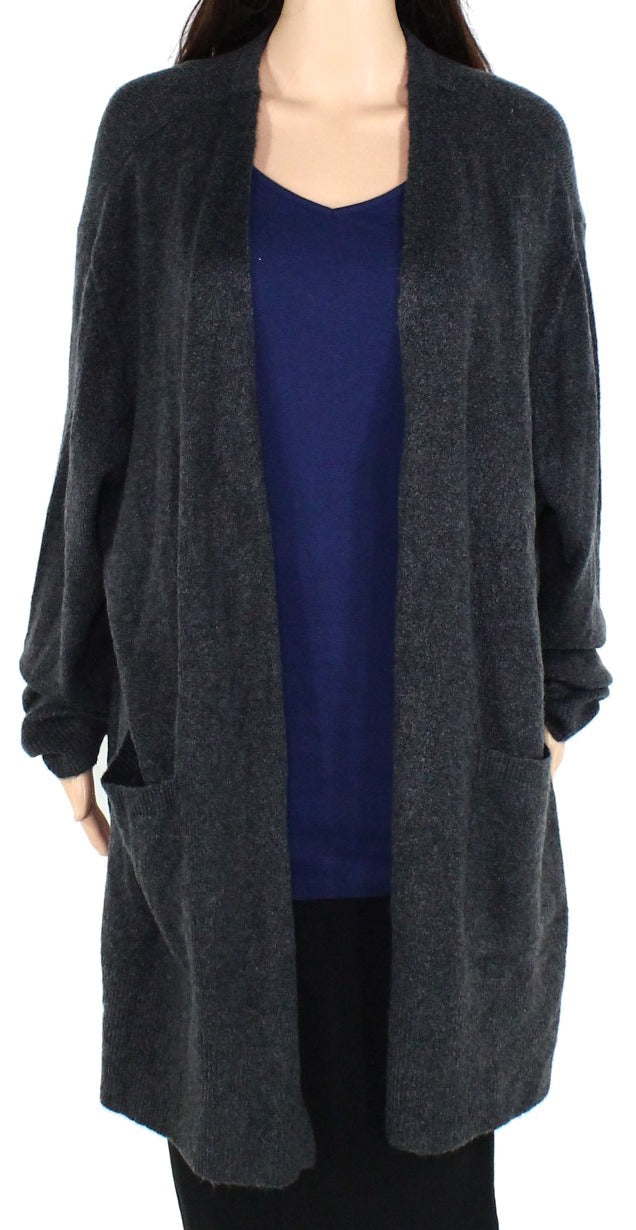 Style and Co. Womens Sweater Charcoal Plus Open Front Cardigan, 2X by Vanessa Jane