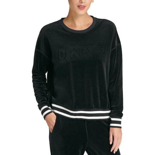 DKNY Sport Sweatshirt Deep Small Velour Embossed-Logo by Vanessa Jane