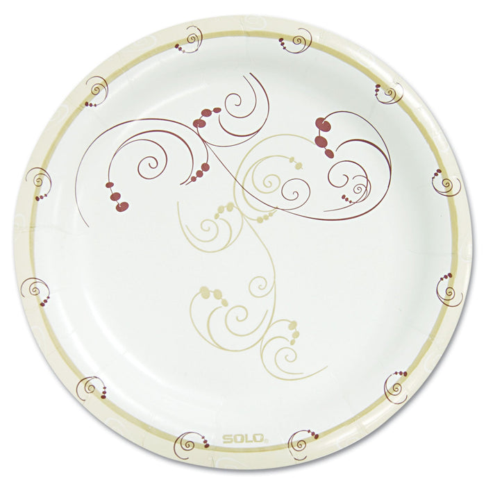 Dart Symphony Paper Dinnerware, Mediumweight Plate, 8.5" dia, Tan, 125/Pack