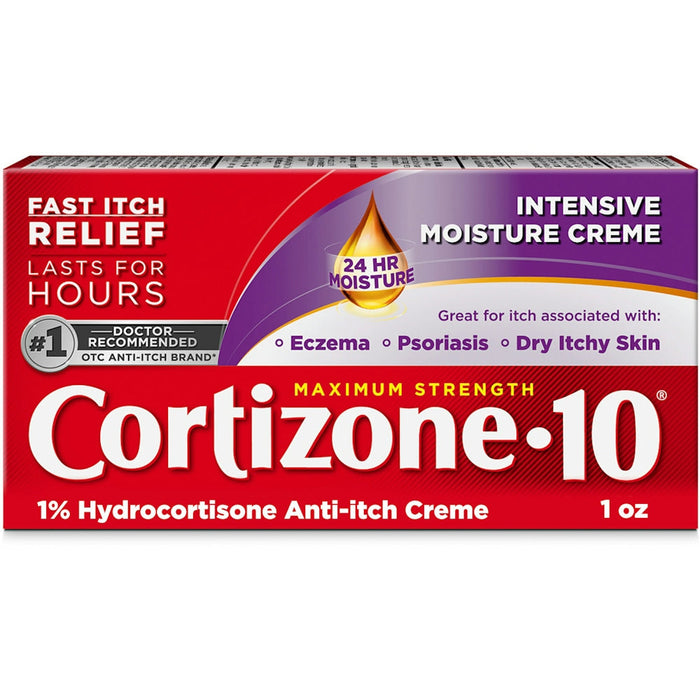 Cortizone 10 Anti Itch Creme, Maximum Strength, Intensive Moisture Creme 1 Oz by Pasteur Pharmacy