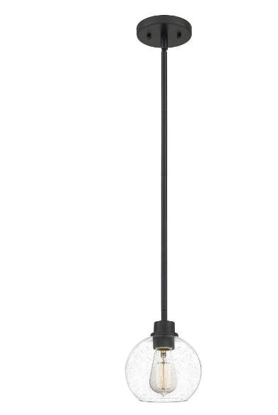 Quoizel PRUS1507MBK Pruitt Blueprint Glass Mini Pendant Ceiling Light, 1-Light by Vanessa Jane