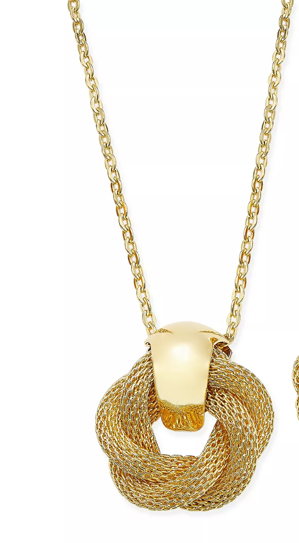 Charter Club Gold-Tone Twisted Knot Pendant Necklace by Vanessa Jane