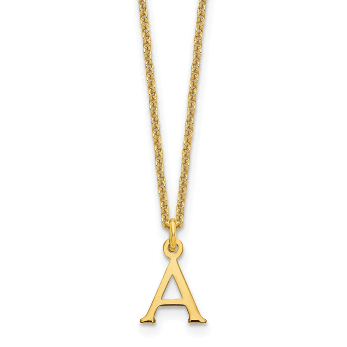 10K God Letters Initial Necklaces by Fine Color Jewels