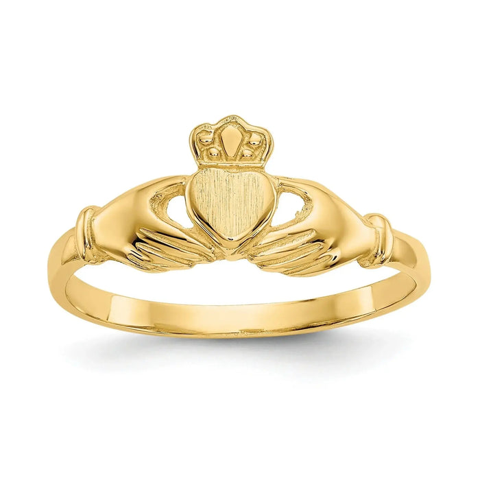 10K Gold Claddagh Unisex Ring by Fine Color Jewels