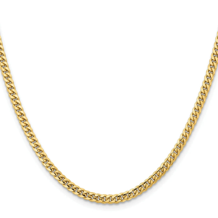10k Gold Cuban Chain Necklace 18 inch by Fine Color Jewels