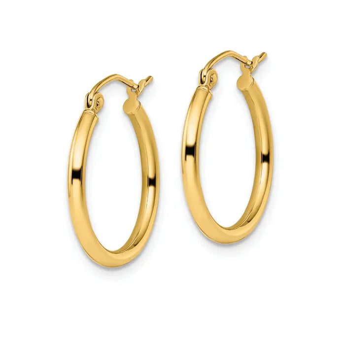 10K Gold Hinged Hoop Earrings by Fine Color Jewels