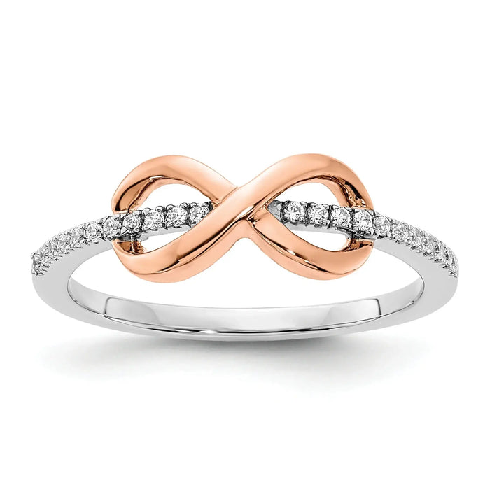 10K Gold Infinity Pave Diamond Engagement Ring by Fine Color Jewels