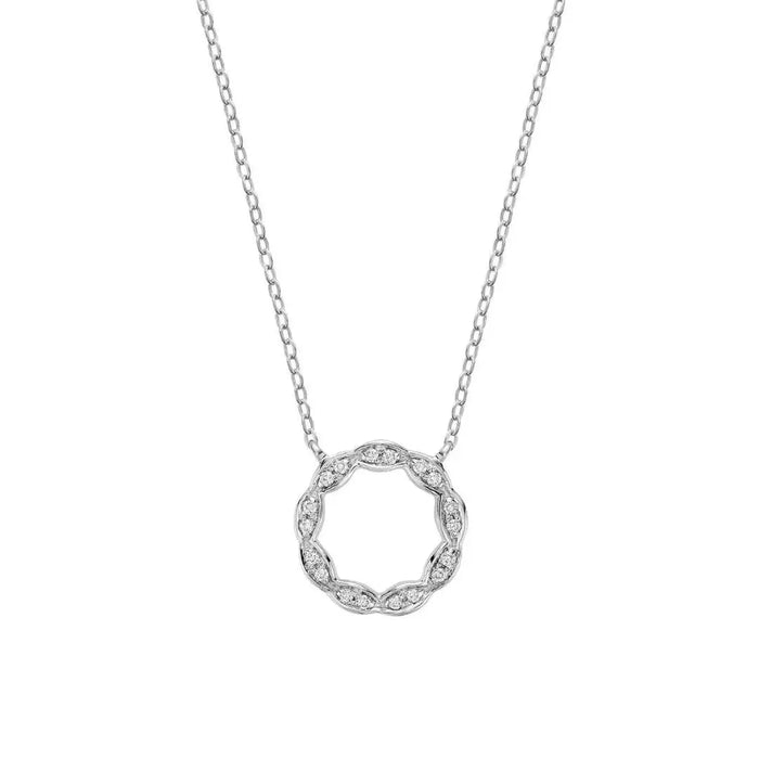 10k Gold Marquise Circle of Life Diamond Necklace by Fine Color Jewels