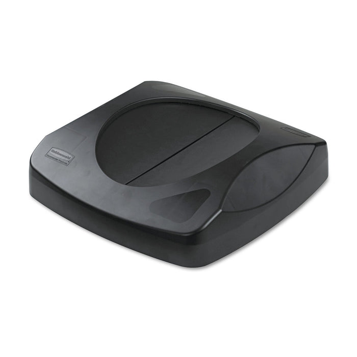 Rubbermaid Swing Top Lid for Untouchable Recycling Center, 16" Square, Black
