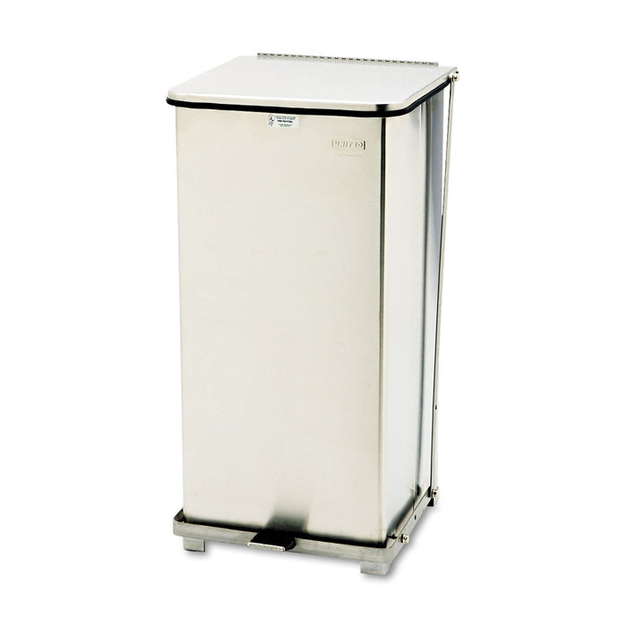 Rubbermaid Defenders Biohazard Step Can, Square, Steel, 13 gal, Stainless Steel