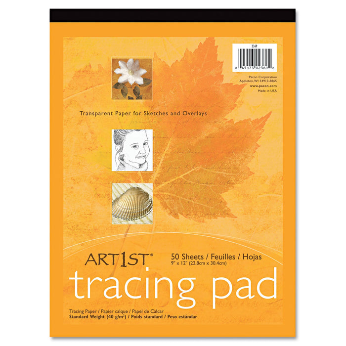 Pacon Art1st Parchment Tracing Paper, 16 lb, 9 x 12, White, 50/Pack