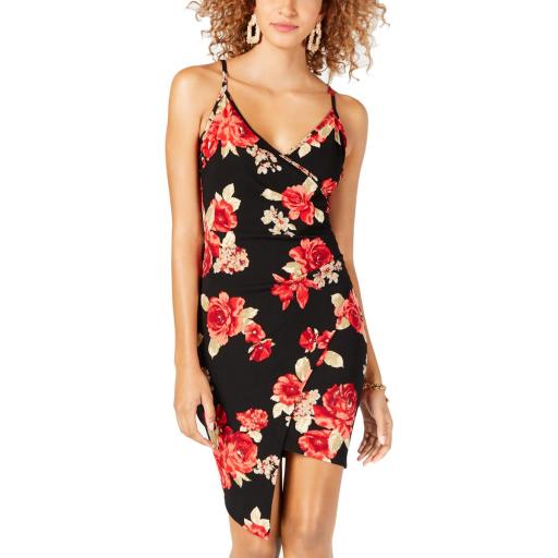 Crave Fame by Almost Famous Womens Floral Print Mini Wrap Dress by Vanessa Jane