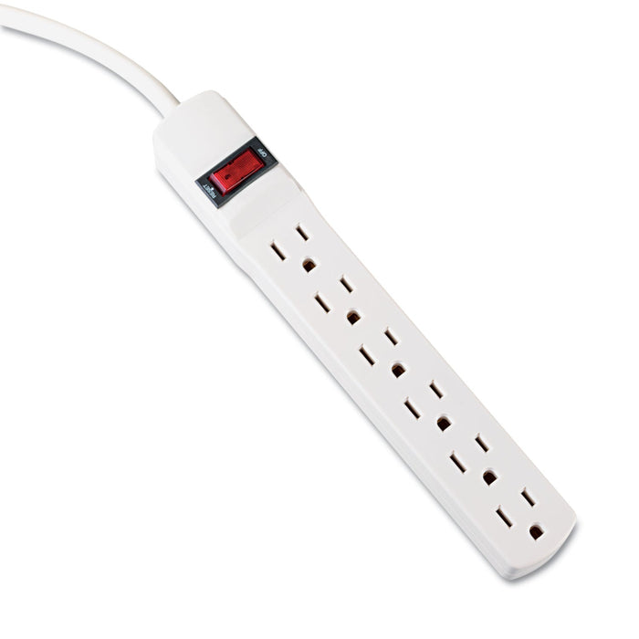 Innovera Power Strip, 6 Outlets, 15 ft Cord, Ivory