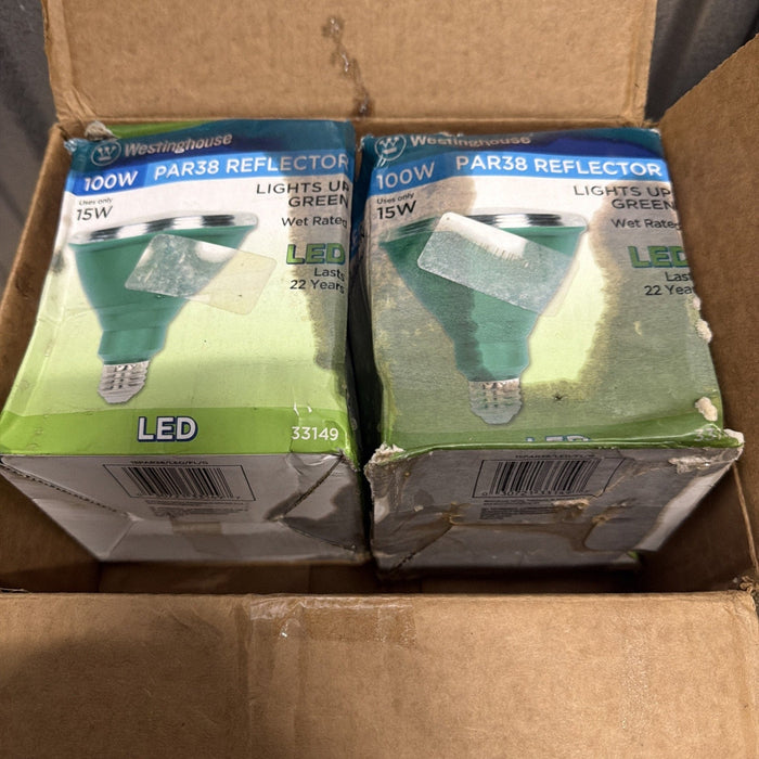 2 Pack Westinghouse 33149 Single 15 Watt Green PAR38 LED Bulb by Price Is Right Miami