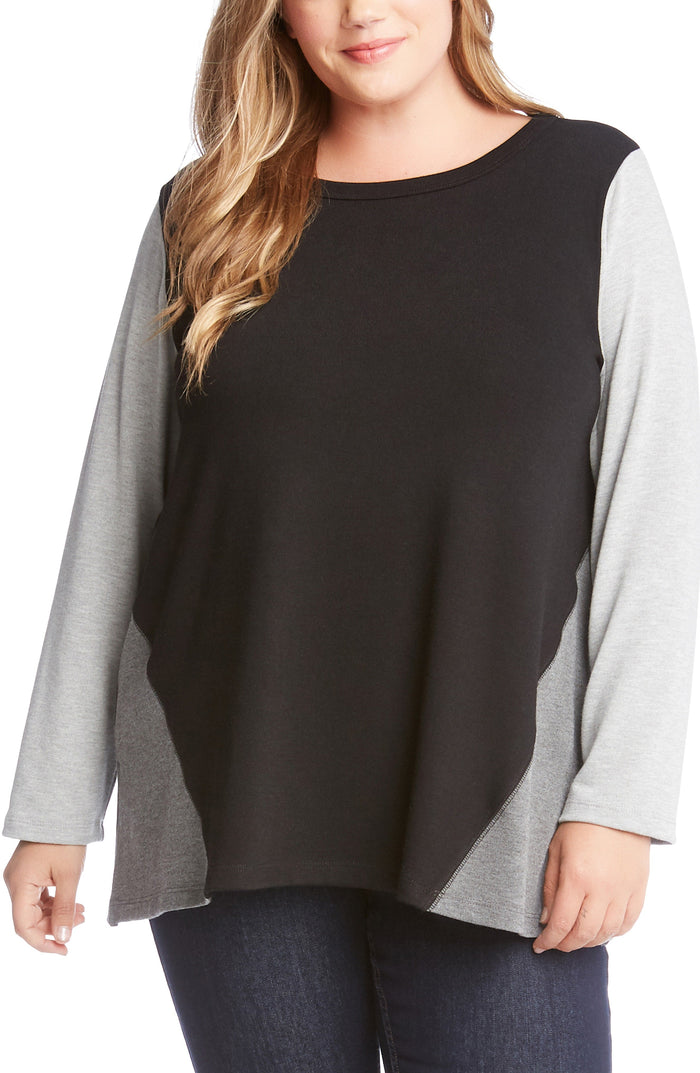 Karen Kane Womens Plus Size Colorblock Sweater, Size 0X by Vanessa Jane